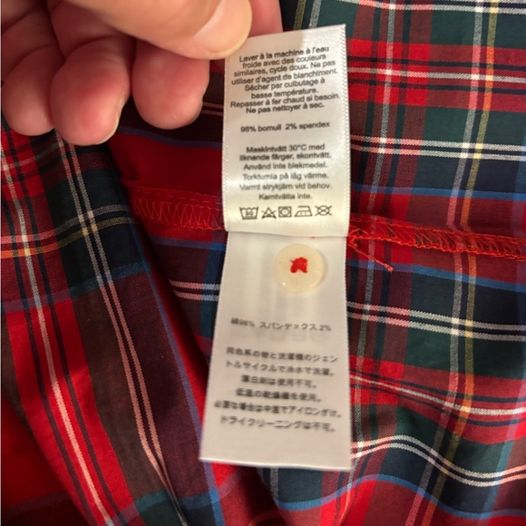 Vineyard Vines Plaid Bow Neck Stretch Cotton Poplin Button Up Shirt Size M. NWT - Picture 13 of 14